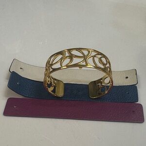 Brighton Gold Cuff Bracelet with multiple colored Straps